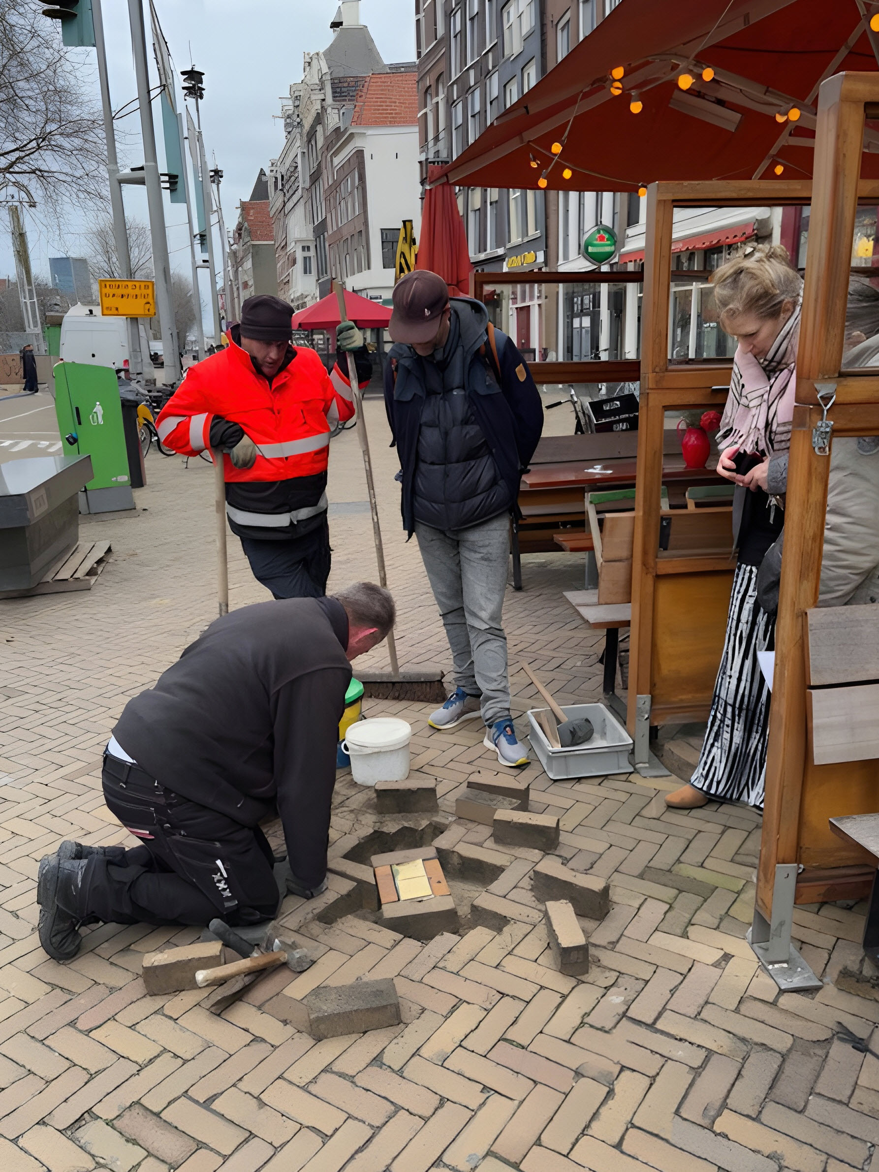 Stolpersteine olaatsen op Nieuwmarkt