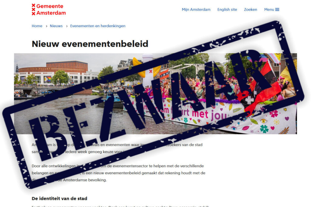 Bezwaar evenementenbeleid